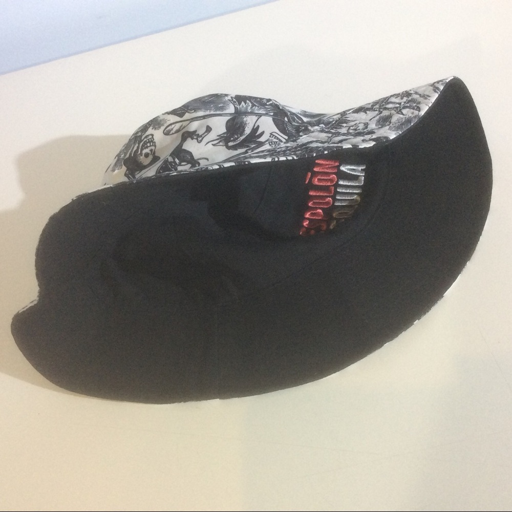 Espolon Tequila Bucket Hat Reversible Black Skeleton Rooster Dia de los Muertos - Picture 3 of 4